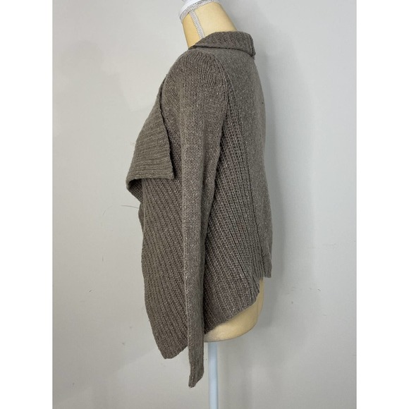 Lauren Ralph Lauren Wool Alpaca Blend Cardigan Size XS Brown Drape Front - Picture 6 of 10